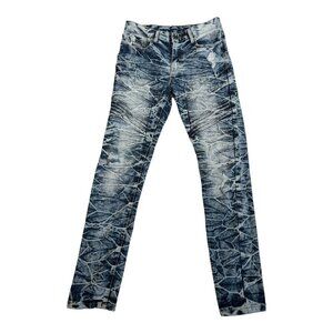 South Pole Men's Moto/Biker Skinny Dark & Acid Wash Jeans Size 30x32